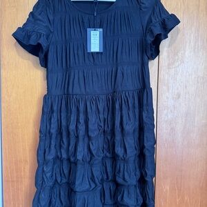 ASOS Maternity Black Tiered Short-Sleeve Dress